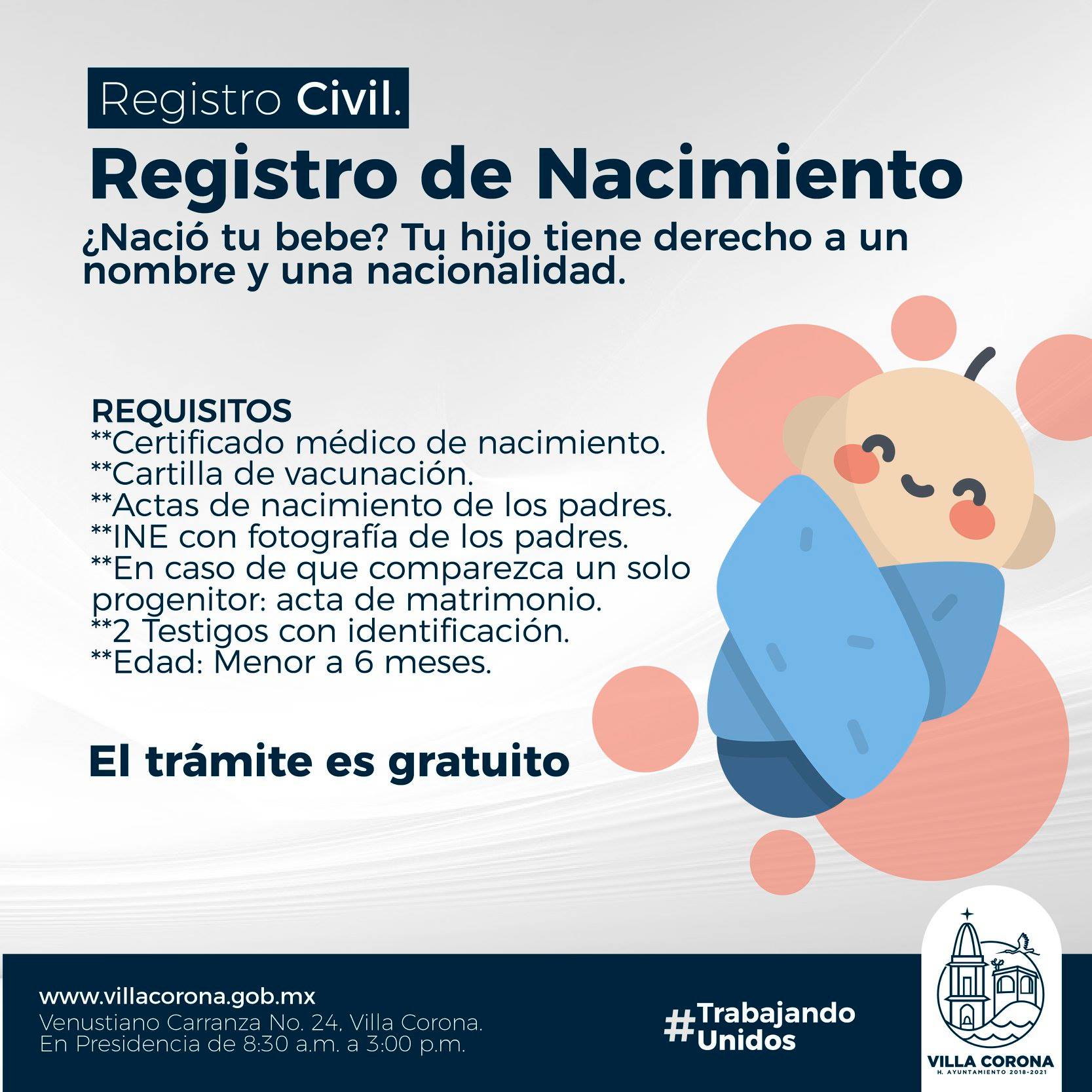Registro de nacimiento - H. Ayuntamiento de Villa Corona | Administración  2021 - 2014